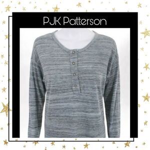 PJK Patterson J. Kincaid Gray LS Button Top XS